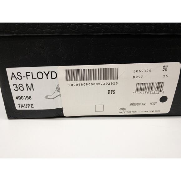 ASH  Python Leather Floyd Metal Cap Toe Chelsea Ankle Boots Black Brown  36 US 5 - Picture 12 of 13